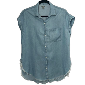 Aerie Raw Edge Lyocell Jean Shirt
